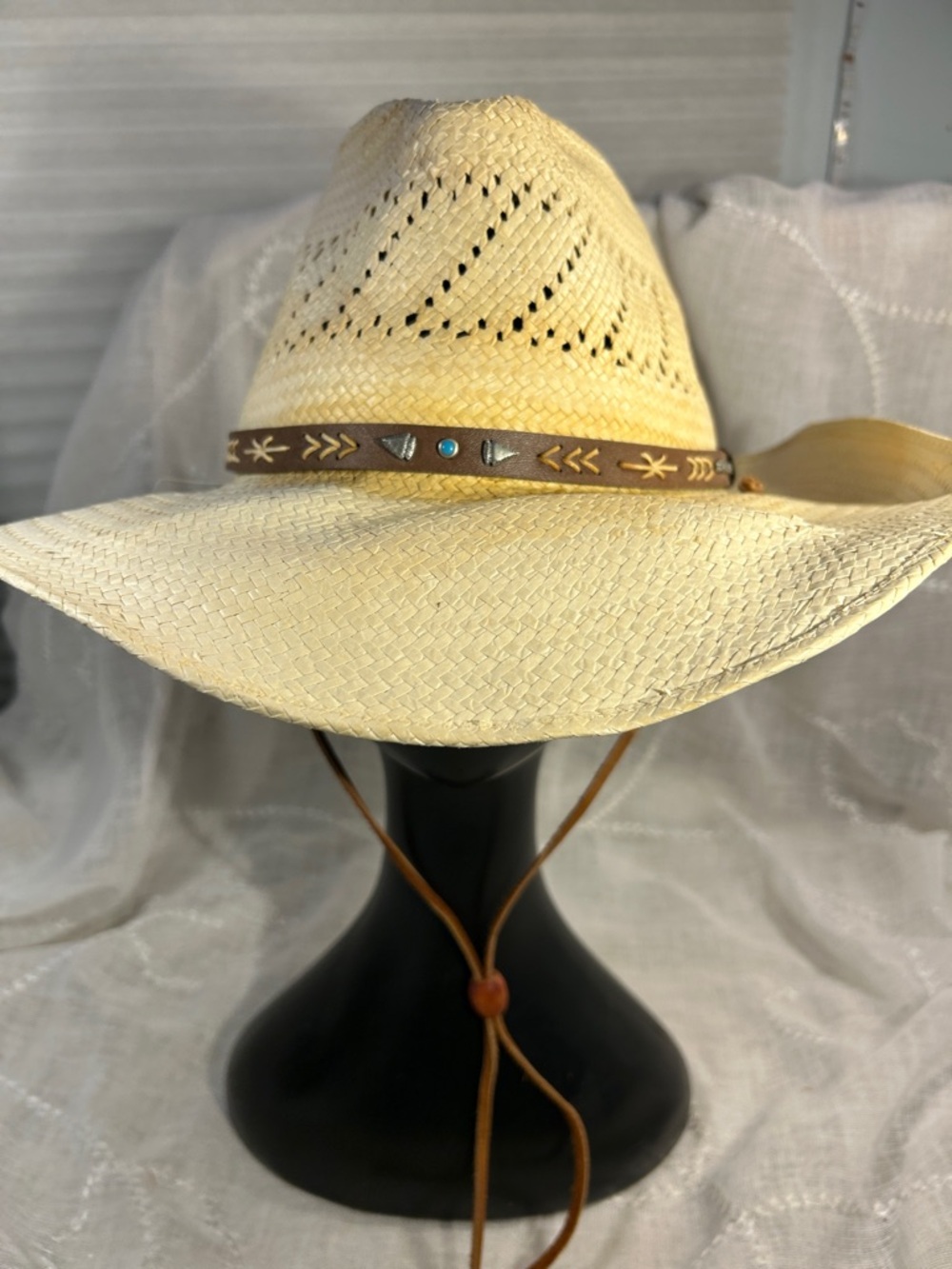 Stetson vintage vent woven straw hat made